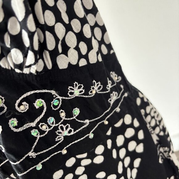 Vintage Y2K Mlle Gabrielle Midi Babydoll Dress Sz Large Floral Beaded Fairy Boho - Picture 8 of 15